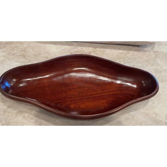 Vintage wood bowl solid mahogany Haiti - Picture 1 of 15